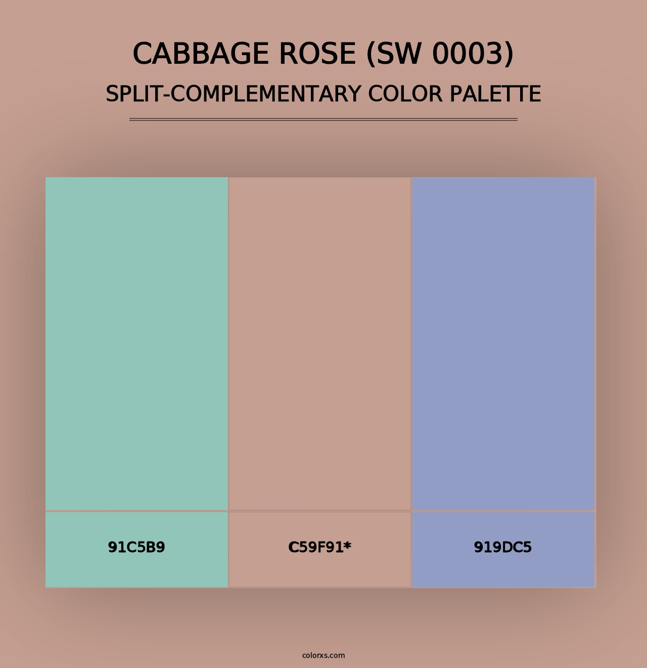 Cabbage Rose (SW 0003) - Split-Complementary Color Palette